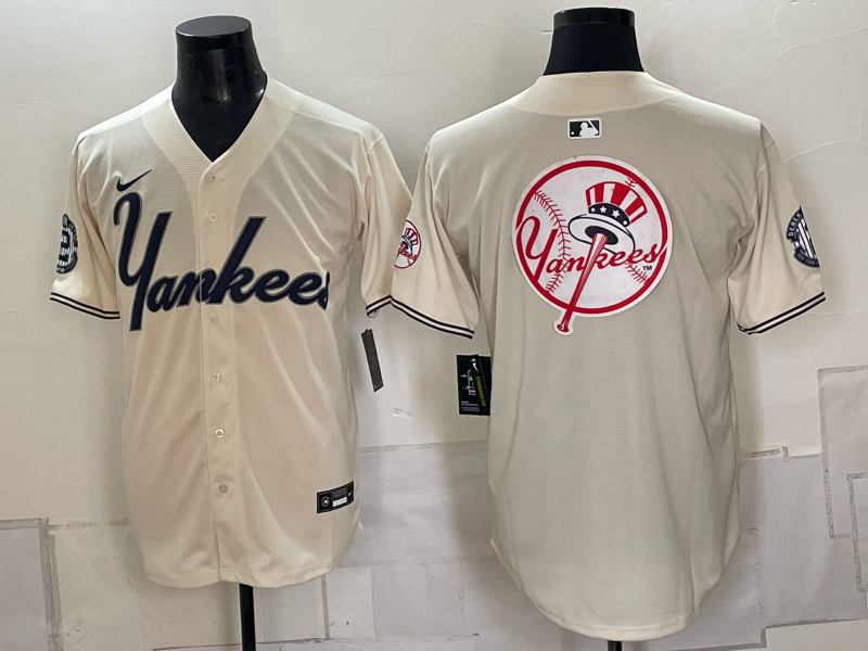 Men 2026 New York Yankees blank cream Nike MLB Jersey 0910003->new york yankees->MLB Jersey